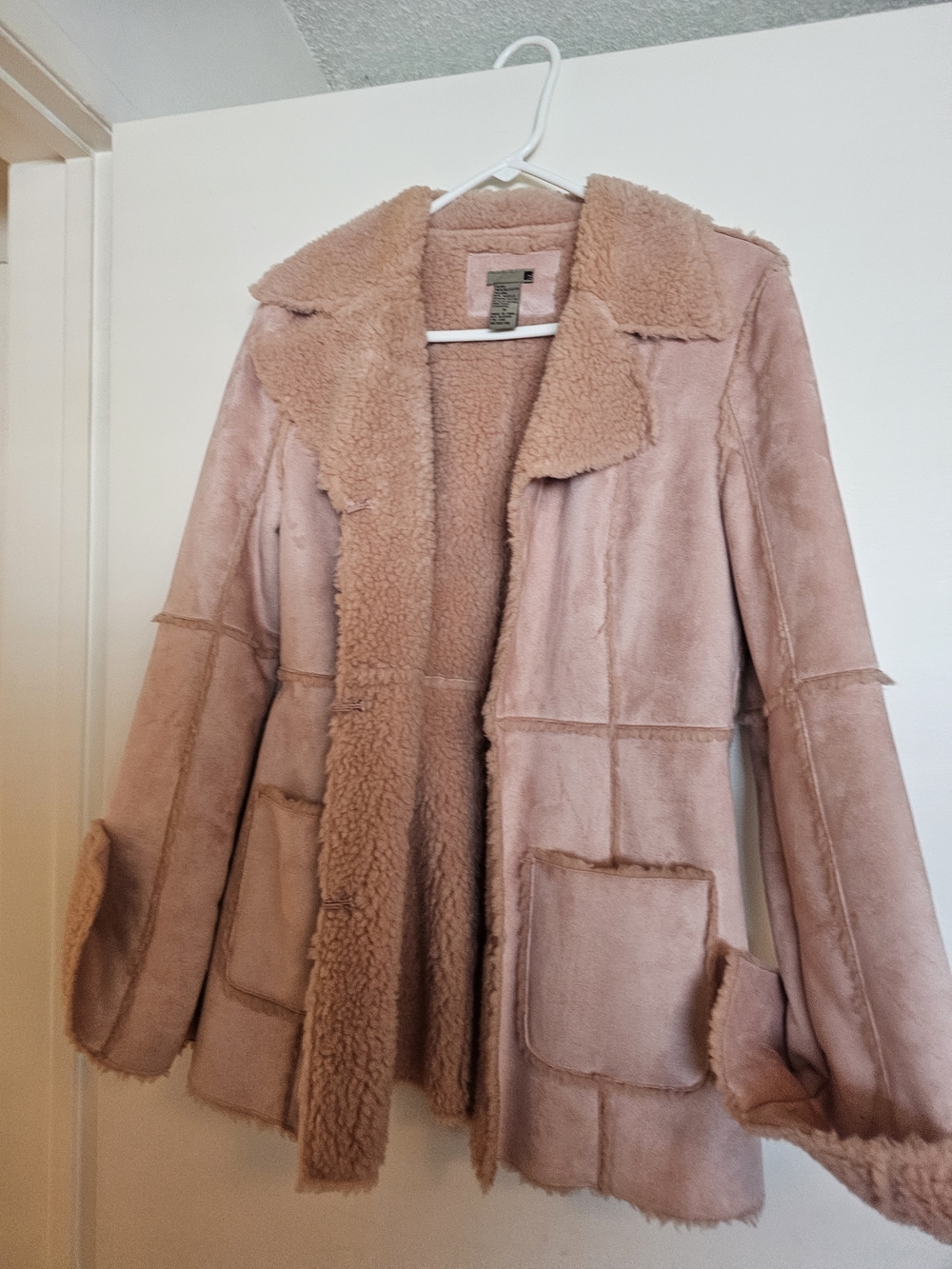 Cherokee Blush Pink Teddy Shearling Jacket